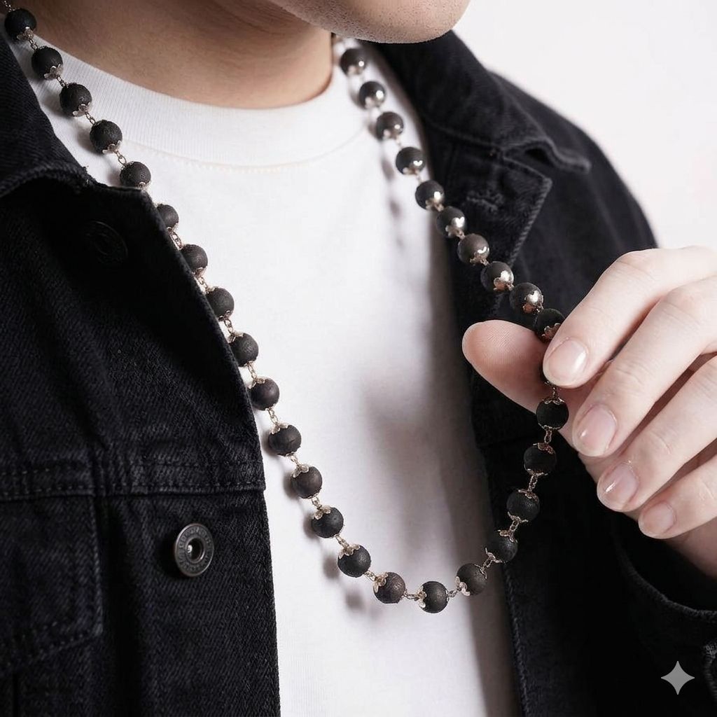 Silver Plated Karungali Mala (Govt. Certified)