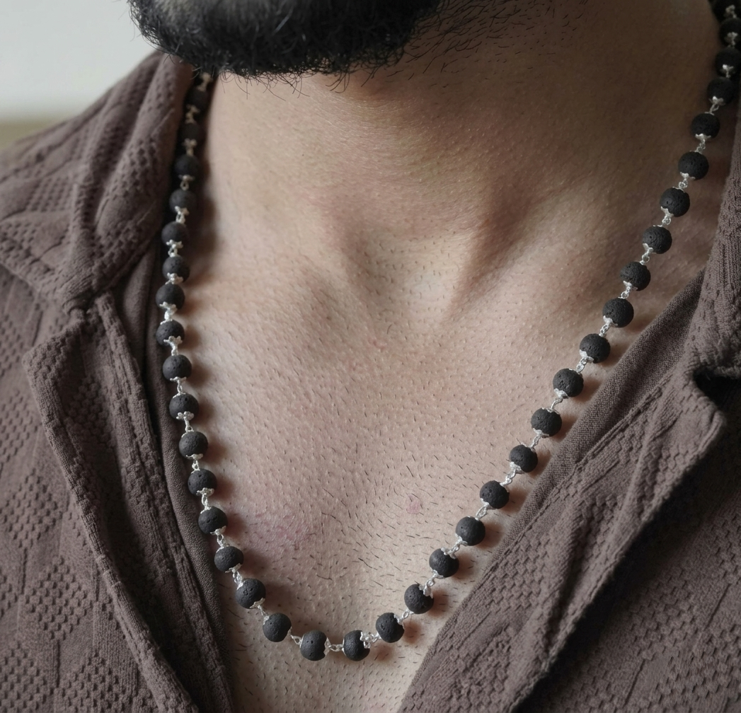 Silver Plated Karungali Mala (Govt. Certified)